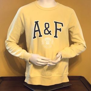 Customized Abercrombie & Fitch Women’s Yellow Sweatshirt Small